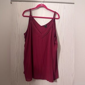Torrid Women's V-Neck Sleeveless Cami Tank - Burgundy